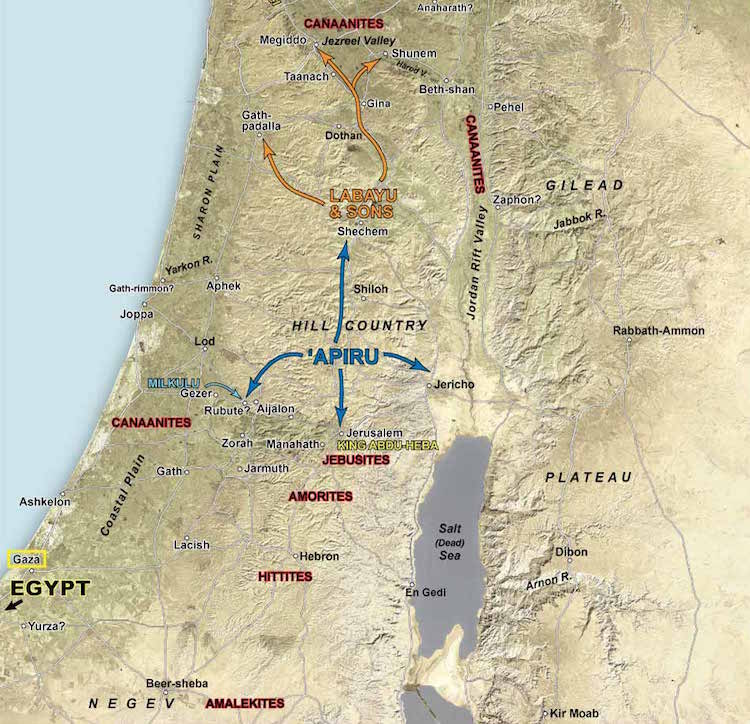 Map of Canaanite locations