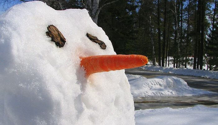 Somebody built this snowman.
