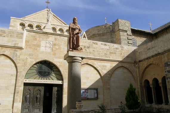 Jerome's statue at Bethlehem's Church of Nativity