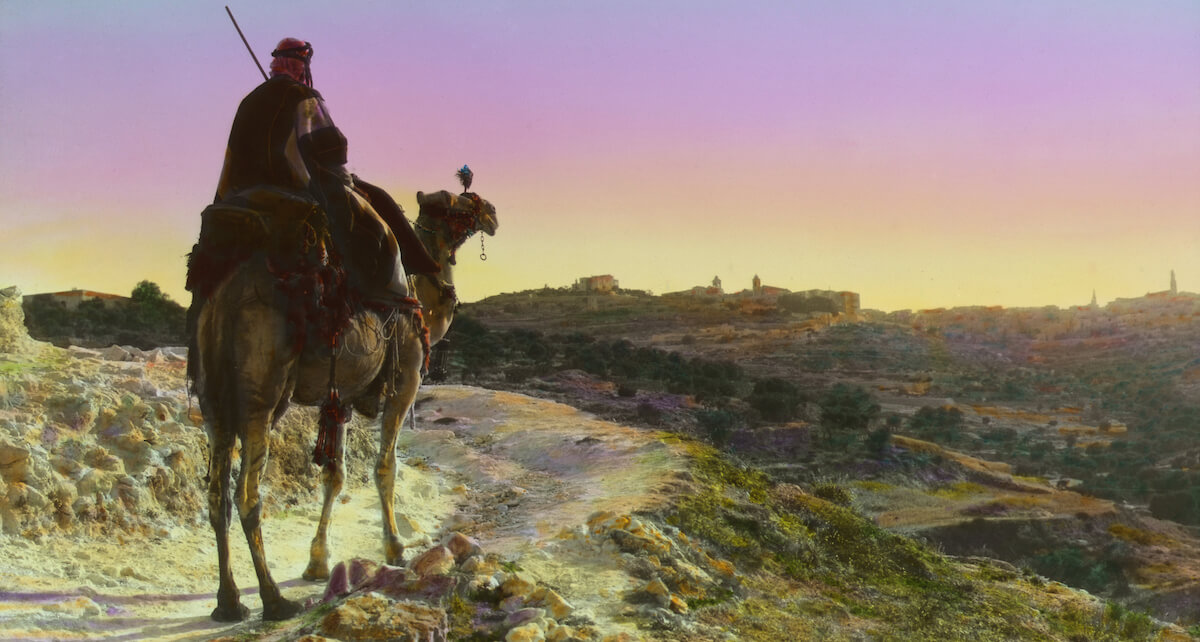 Camel rider approaching Bethlehem