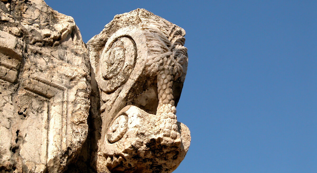 Capernaum synagogue palm tree carving