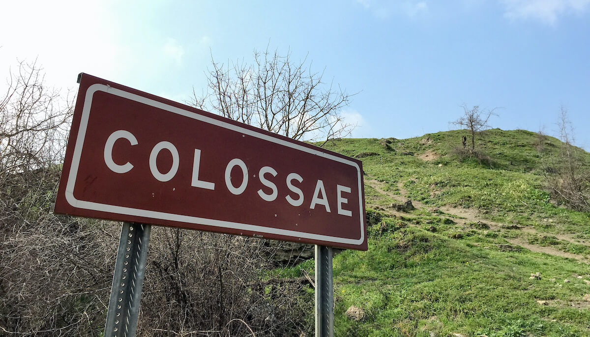 Colossae tell with sign