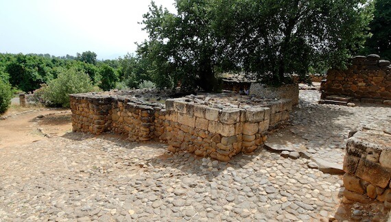 Tel Dan Iron Age gate near where the stele was discovered