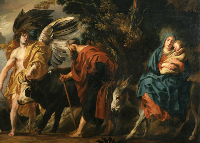 Jacob Jordaens the elder (Flemish, 1593-1678). 'Flight of the Holy Family into Egypt,' 1647. oil on canvas. Walters Art Museum (37.2368): Museum purchase, 1954.