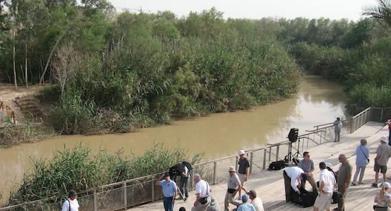 The Jordan River, the site where Joshua crossed and Jesus was baptized -- crossing the jordan river