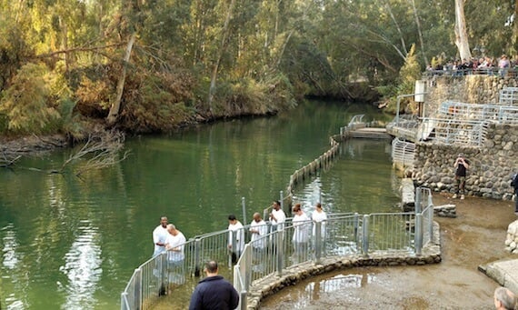 The Jordan River Yardenit baptismal site -- crossing the jordan river