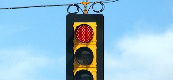 Red light means wait.