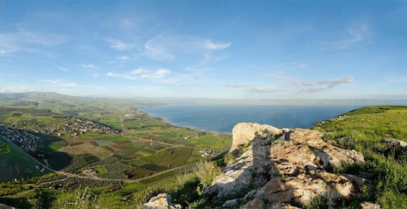Sea of Galilee and Plain of Gennesaret from Mount Arbel