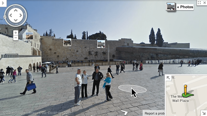 Street view of the Western Wall Plaza