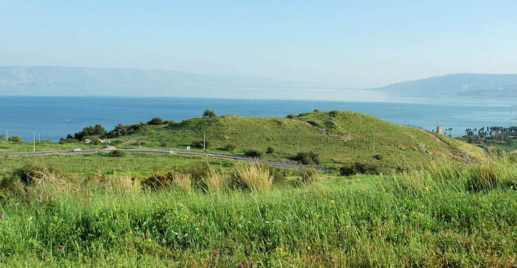 (Photo: Tel Chinnereth beside the Sea of Galilee. Courtesy of the Pictorial Library of Bible Lands)